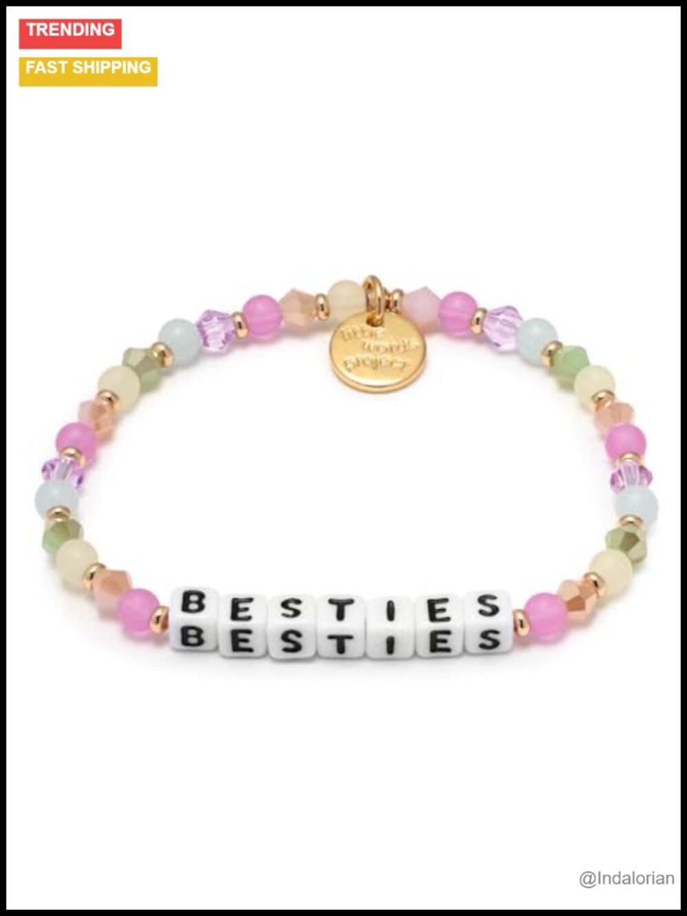 Gold Plated Brass Beaded Stretch Bracelet Inspirational Gift